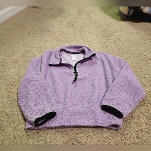 Kids Justice Purple Fleece Quarter-Zip Sweater 7/8